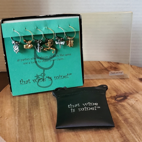 Garden Themed Wine Glass Charms The Original 'that wine is mine!' Set Of 6 New - Picture 3 of 8
